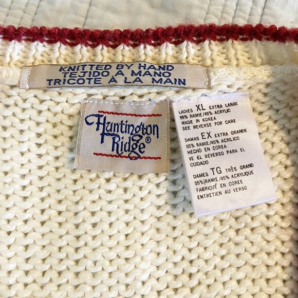 Vintage Hand Knit Huntington Ridge Sweater Vest - Picture 3 of 7
